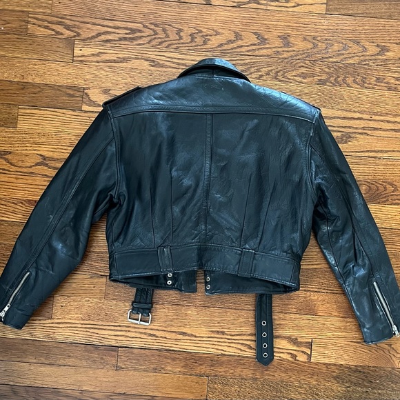 Black Vintage Leather Women's Jacket Medium - Picture 5 of 5